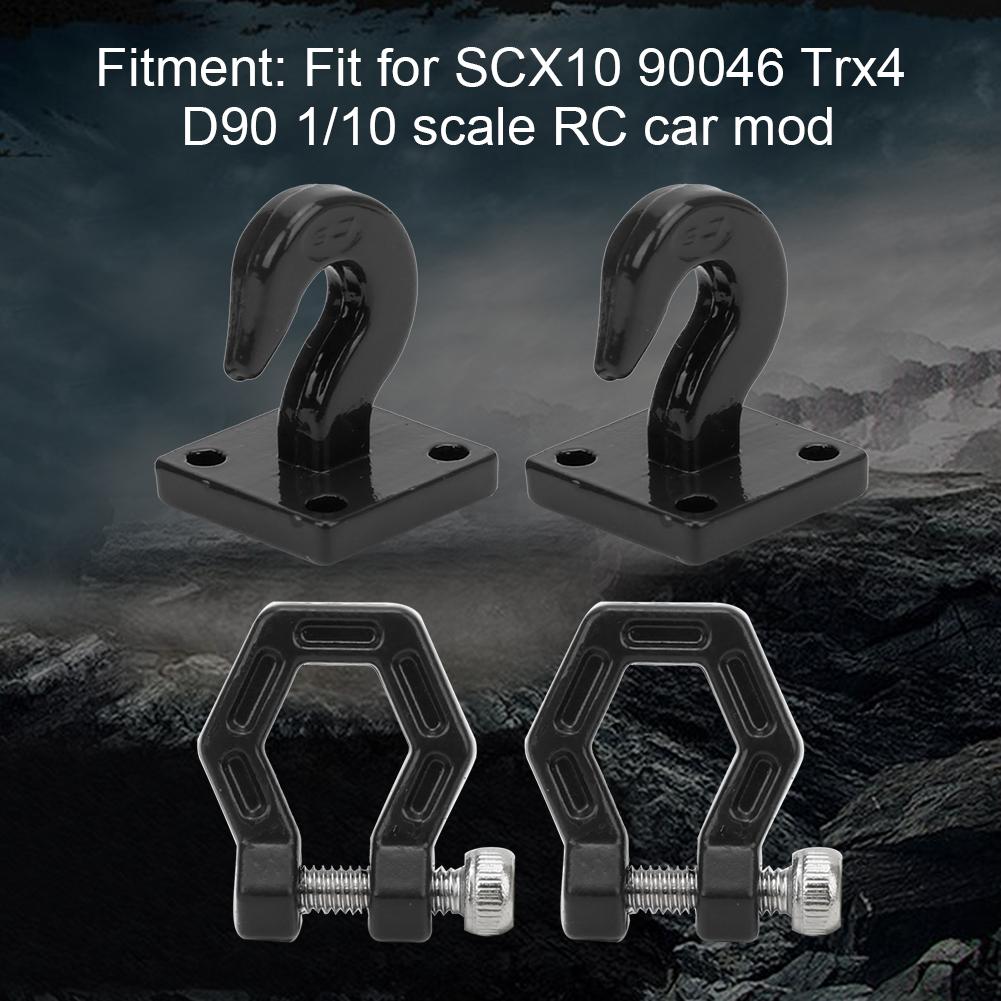 2pcs Metal RC Trailer Hook Spare Parts Fit for SCX10 90046 Trx4 D90 1 10 RC Car