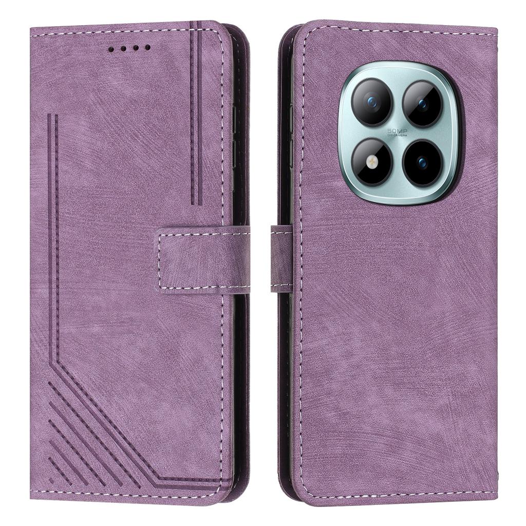 For iPhone 16 Pro Kickstand Case Bi-fold Card Bag PU Leather Coated TPU Cover Compatible with