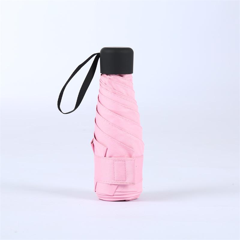 Compact Five-Fold Sunshade: Ultra-Light Mini Parasol with Black Glue Sun Protection