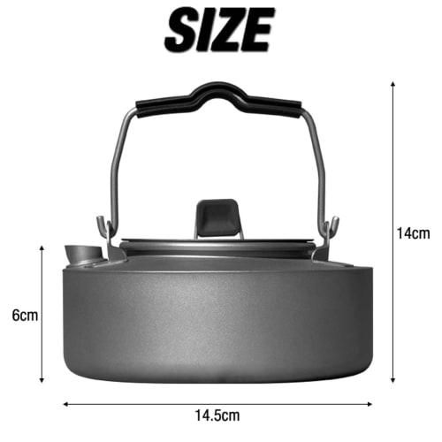 FIELDOOR Titanium Kettle, Lightweight and Durable Titanium, Approximately 150g, 700ml Capacity, Removable Handle Cover, Cooking, Camping, Outdoors, Ev