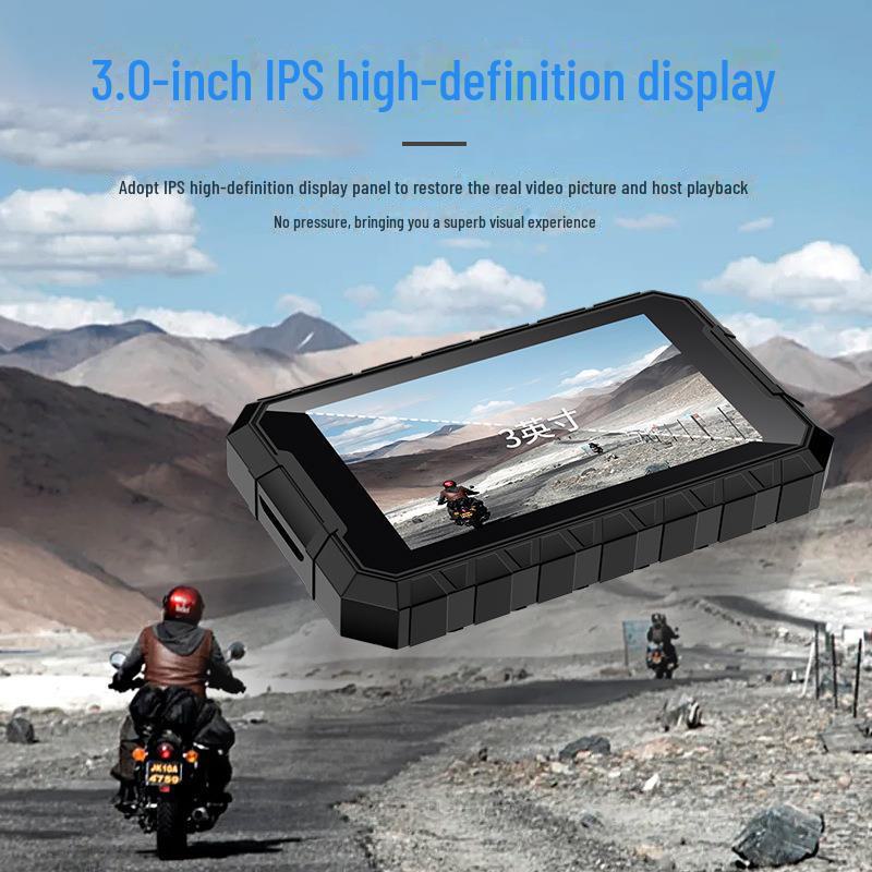 Duální 1080P HD motocyklový WiFi GPS rekordér s přední a zadní kamerou, 3,0" displej