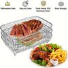 Stainless Steel Grill Basket Air Fryer Rack Stackable Grilling Rack Non Stick Food Tray Multipurpose Drain Basket Kitchen Tools