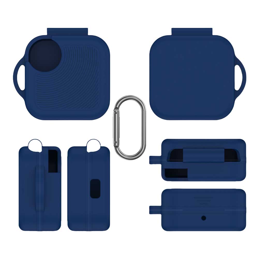 

Silicone Protective Earbuds Case with Carabiner Protective Cover Shockproof Full Protections Housing for Nothing CMF Buds Pro 2 синій