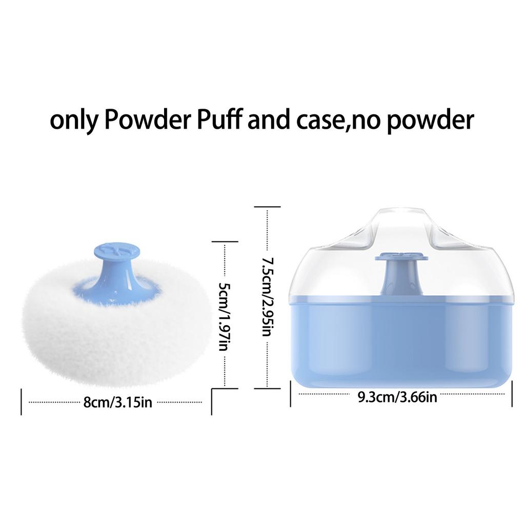 Baby Body Powder Puff and Container Empty Loose Powder Box Infant Body Powder Puff Large Fluffy Powder Puff with Case