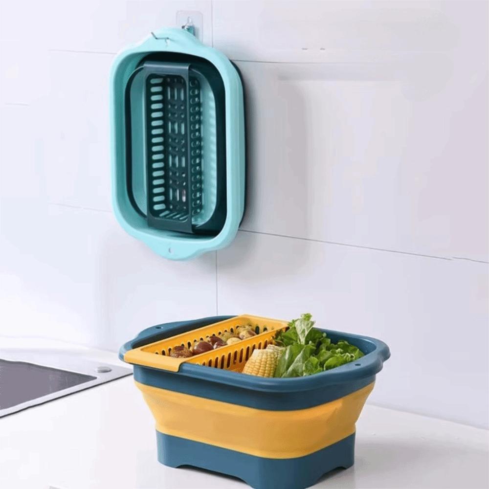 Hanging Foldable Fruit Vegetable Washing Basket Kitchen Storage Basket  Kitchen Gadgets