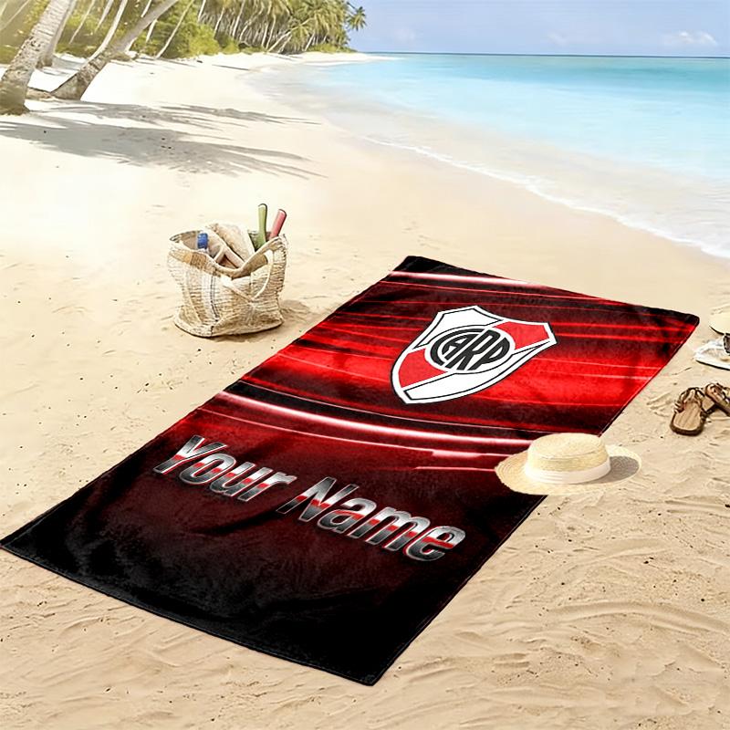 Name Benutzerdefinierter River Plate Druck Strandtuch, Großes Weiches Schnelltrocknendes Handtuch für Strand Camping Schwimmen