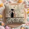 Cartoon little black cat cute Pillow Case Soft Plush Fabric DoubleSided Printed Cushion Cover Warm Winter Sofa Pillow Case