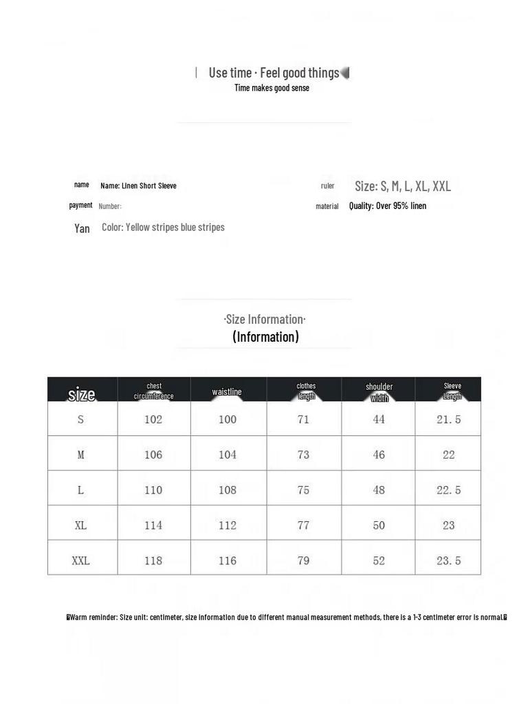 Hengyuanxiang Men's Striped Linen Blend Short-Sleeve T-Shirt