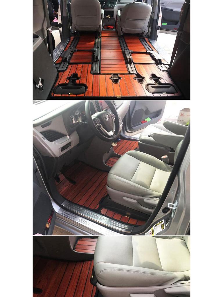 Custom Solid Wood Floor Mats for 2023 Toyota Sienna Hybrid Grandia