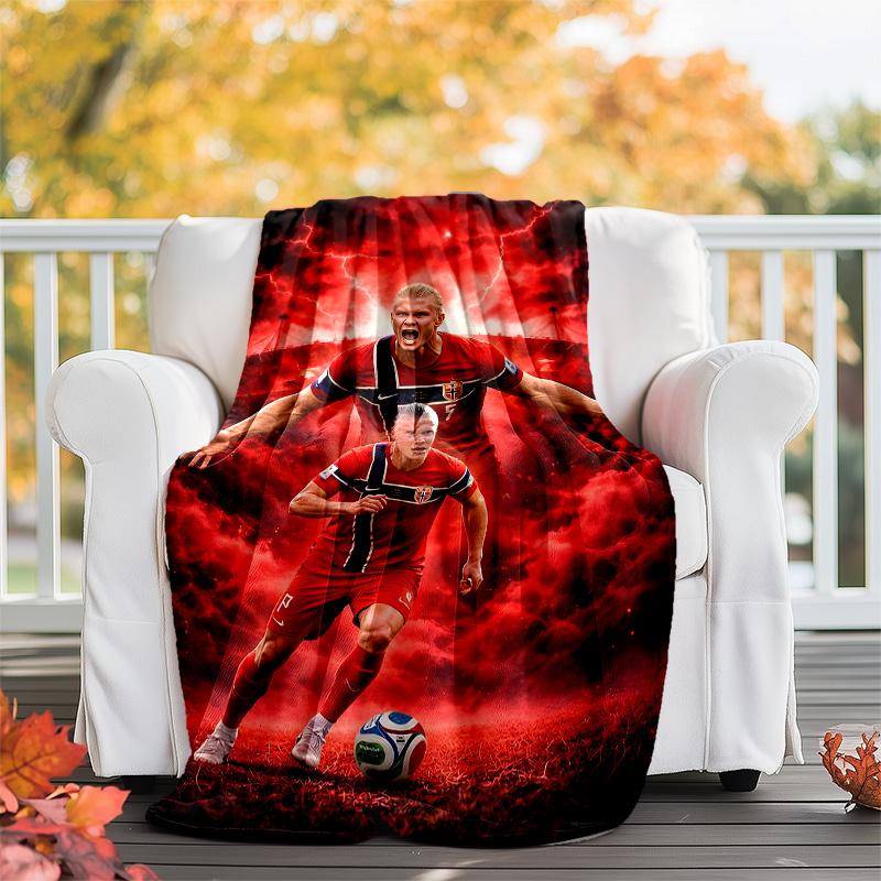 1pc Haaland11 Theme Blanket - Digital Print, Polyester, Cozy for All Seasons, Perfect for Outdoor, and Travel