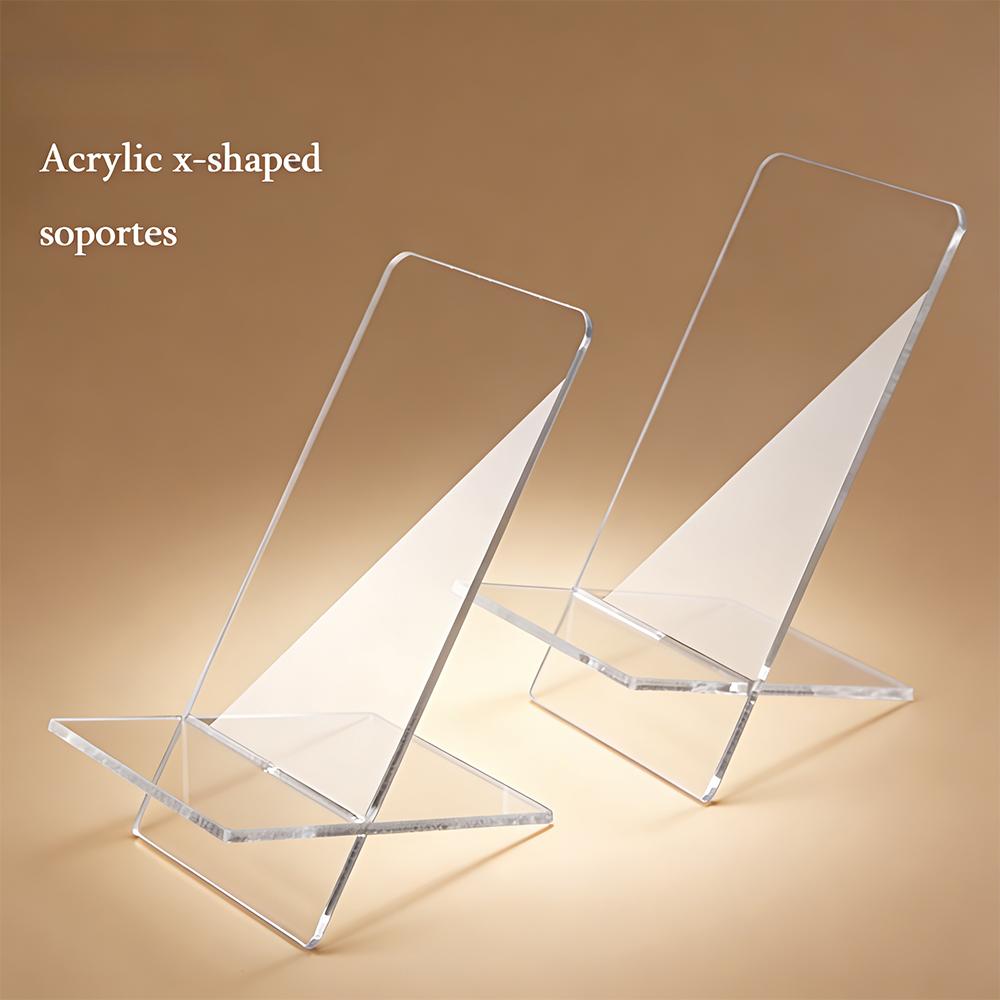 

2pcs/set Transparent Acrylic Phone Holder Detachable Ultra-thin Portable Multifunctional Product Display Stand Universal Desktop Storage Stands 2pcs/set