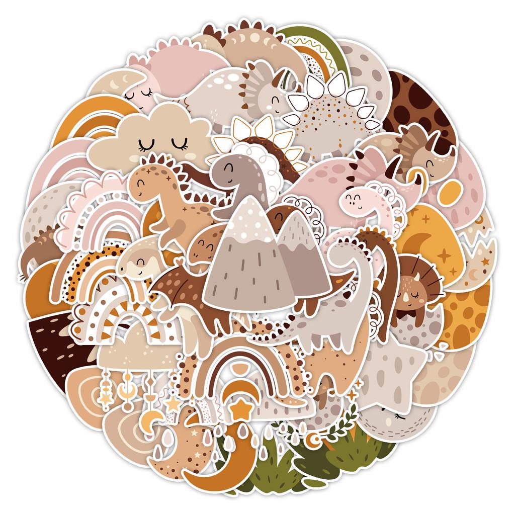 50 Bohemian Dinosaur Graffiti Stickers Luggage Car Laptop Skateboard Waterproof Decorative Stickers