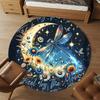 1pc Dragonfly Moon Round Chair mat Area Rug - Non-Slip, Floor Mat for Office, Bedroom, and Indoor Decor c1125634