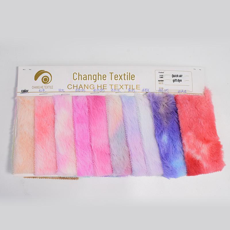 Rainbow Dyed Rabbit Fur & Seven-Color Mink Plush Fabric for Toys, Shoes & Hats