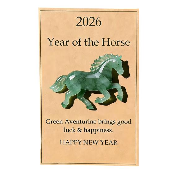 Cai norocoși Îmbrățișare de buzunar cu card Aduce noroc Anul Cailor 2026 Token de buzunar Decorațiune Cadouri de Anul Nou Fericit