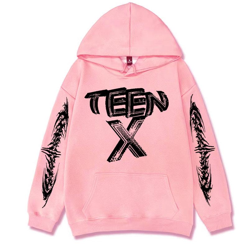 Rapper Ken Carson Teen X Logo Sweatshirt Men High Quality Casual Fleece Hoodie Unisex Vintage Hip Hop Oversized Pullover Hoodies
