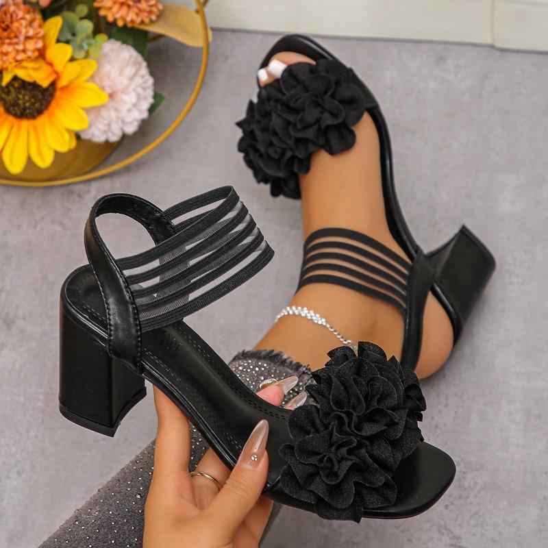 Fashion Fashion Fairy Style High-heeled Sandals Comfortable Two-wear Design Block Heel
