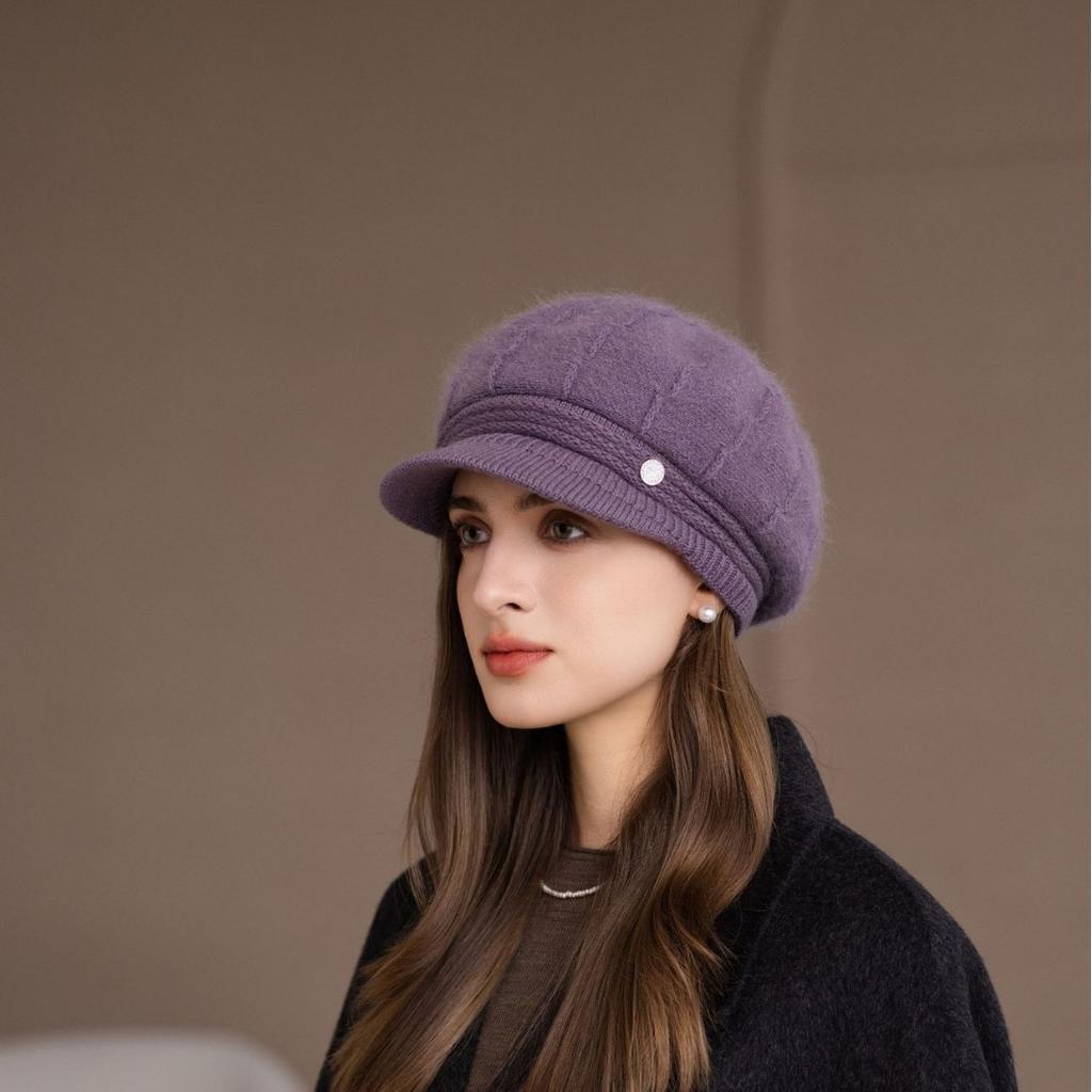 Winter Mother Hat Ladies Fleece Knitted Warm Rabbit Wool Hat In The Elderly Cold Grandma Ear Protection Cotton Hat