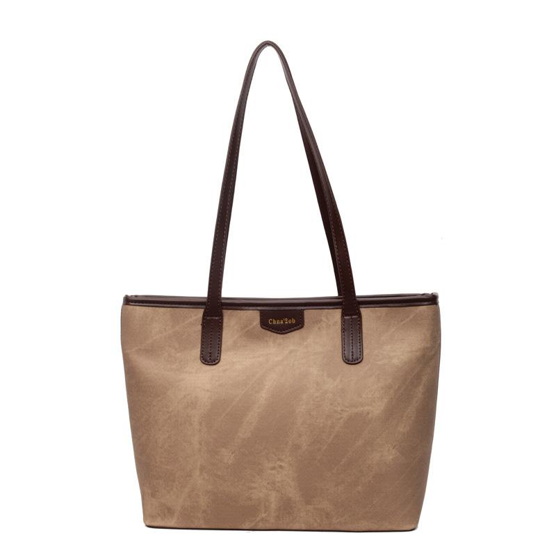 Textured casual commuter bag women's new fashion popular shoulder bag large capacity tote bag