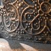 Antique Iron Planter Pot Featuring Round Shape And Embossed Pattern For Garden Terraces Home Indoor Outdoor Decoration