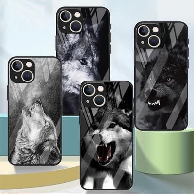 Wolf Animal Cool Tiger Glass Case For Apple iPhone 13 Pro 11 14 12 7 8 Plus SE 2022 XR X XS Max 6 6S Tempered Phone Cover