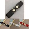4cm Chic Adjustable Decorative Waist Belt With Gold Round Buckle For Fashion Womens