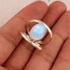 Moonstone Gemstone Oval Ring, 925 Silver Ring, Oval Ring, Statement Ring, Cabochon Ring, Handmade Jewelry