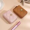 Quilted Women's Accordion Card Holder & Mini Coin Purse - Diamond Pattern, Multiple Slots, Large Capacity