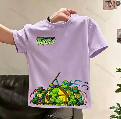 Latest Hit Product Ninja Turtles Cartoon Print Childrens Pure Cotton Tshirt Soft and Adorable Top for Children Aged 312