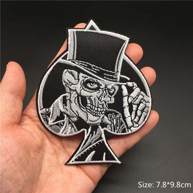 Totenkopf Punk Patches Für Kleidung Stickerei Streifen Diy Abzeichen Nähen Dekoration Kleidung Aufkleber Aufbügeln Aufnäher