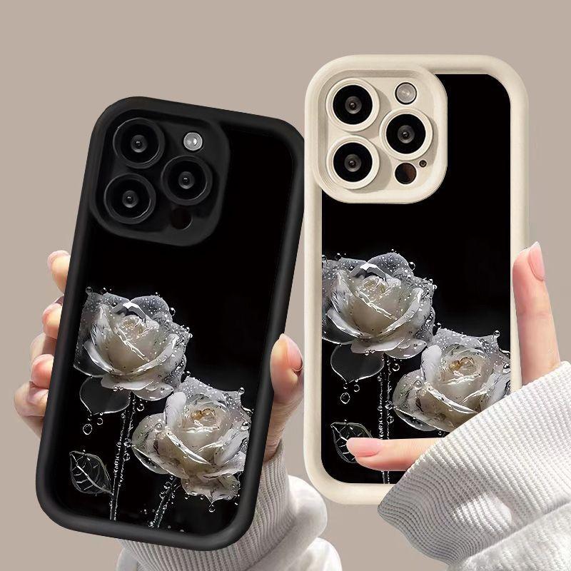 Rain and Dew Rose for iPhone17ProMax mobile phone case 17 Apple 16 matte 14/15 Premium 12 factory