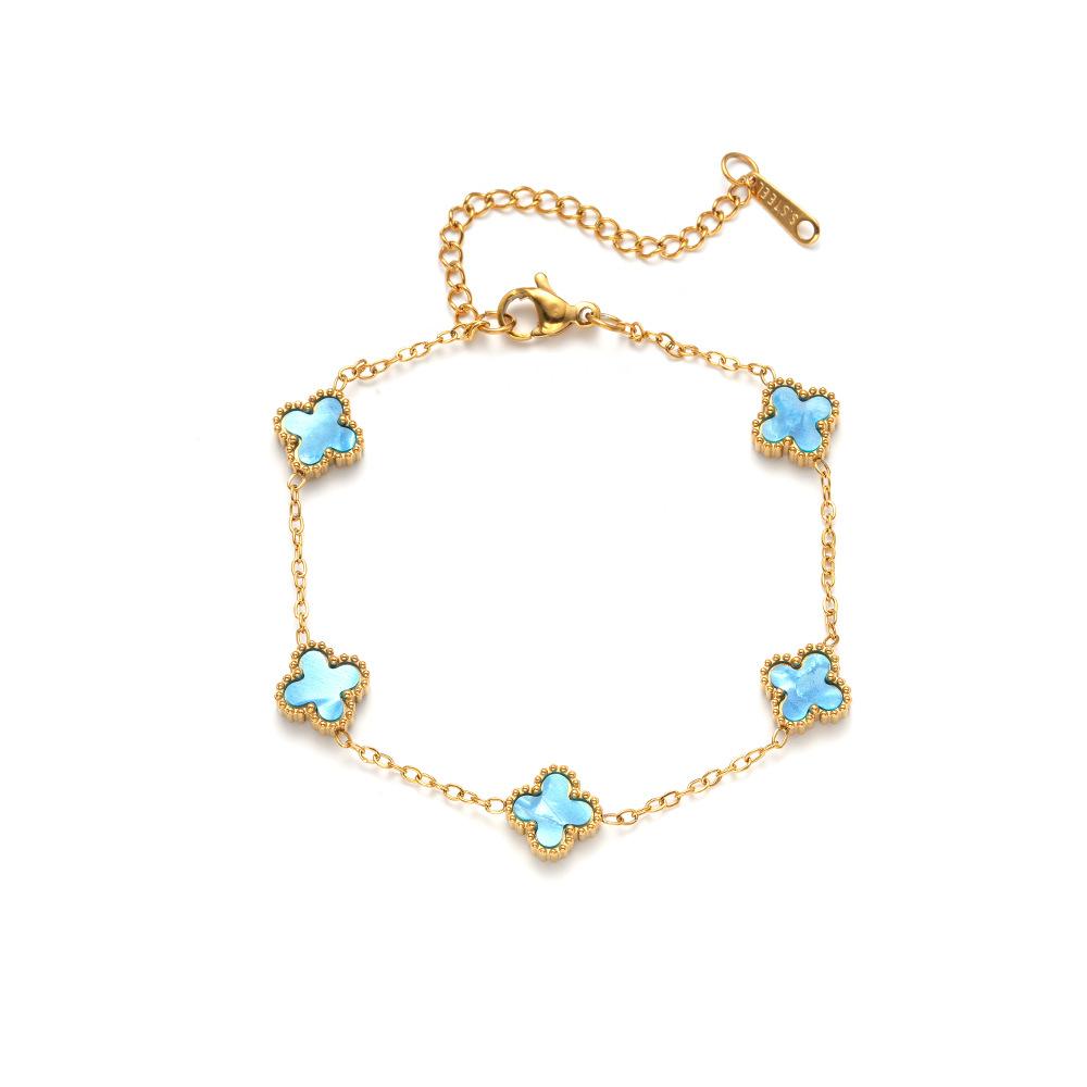 9mm Four-leaf Clover Bracelet A Luxurious and High-end Women's Jewelry Piece That Won't Fade A Unique and Minimalist Bangle