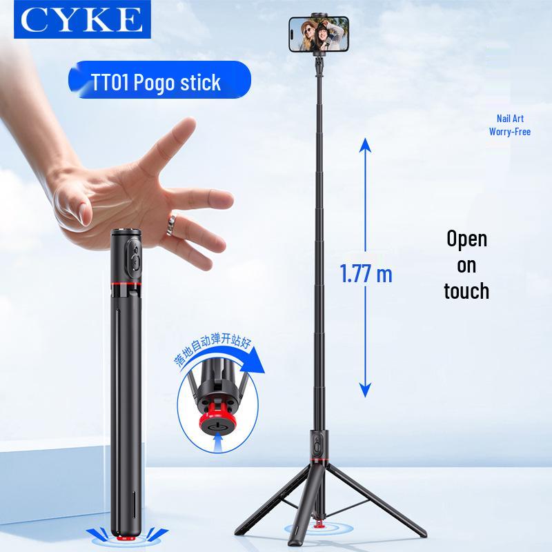CYKE Bluetooth Selfie Stick with Automatic Tripod and Phone Holder Stand