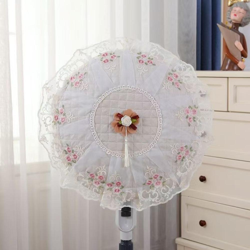 Round Standing Fan Covers Floral Protective Case Minimalist Mesh Covers  Desktop Fan