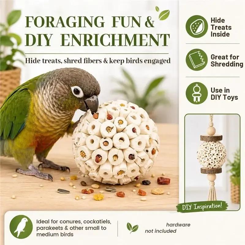 18 Pcs A03F- Bird Bird Foraging Sola Atta Ball Chew Parrot Shred for Sharpening Claws Small Size Chewable Balls