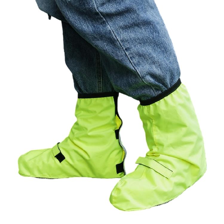 1 Pair Night Riding Safety Cycling Shoe Cover Waterproof Design Elastic Cuff Convenient On Off Reflective Night Safety