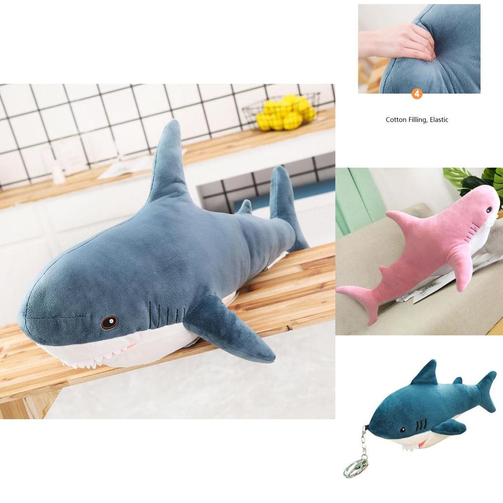 Morbido e Comodo Cuscino Peluche Squalo Per Bambini Regalo Perfetto Per Dormire e Rilassarsi Disponibile In Tre Misure