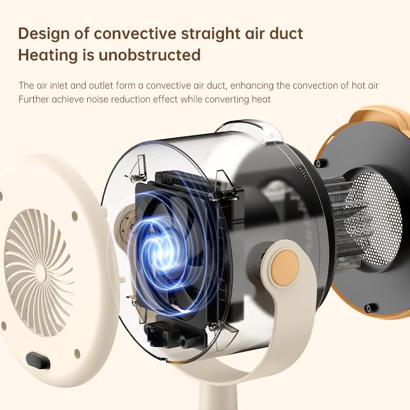 Tischheizlüfter YC-N8 Schnellheizung Warmluftgebläse/Einstellbarer Winkel/Geräuscharm/Überhitzungsschutz/220V EU