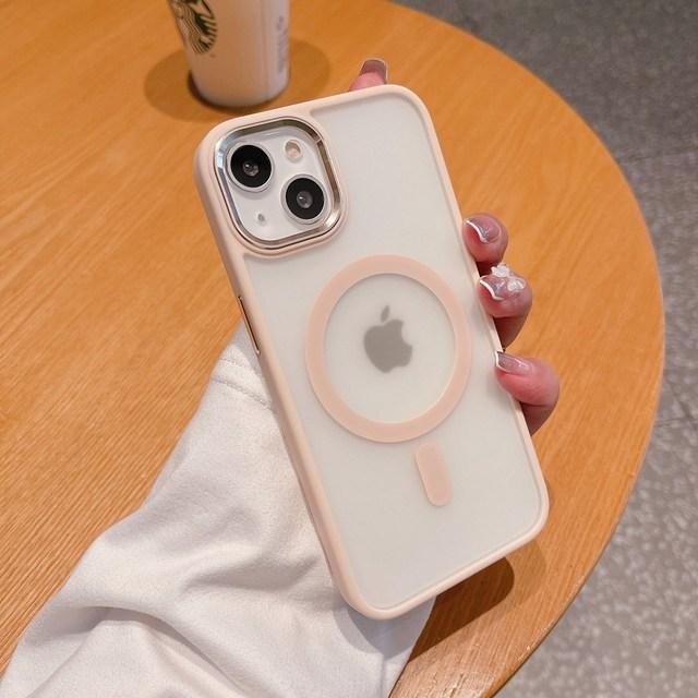 Matte Magsafe Wireless Charging Phone Case For Iphone 14 13 12 11 Pro Max Acrylic Back Silicone Frame Metal Camera Side Keys