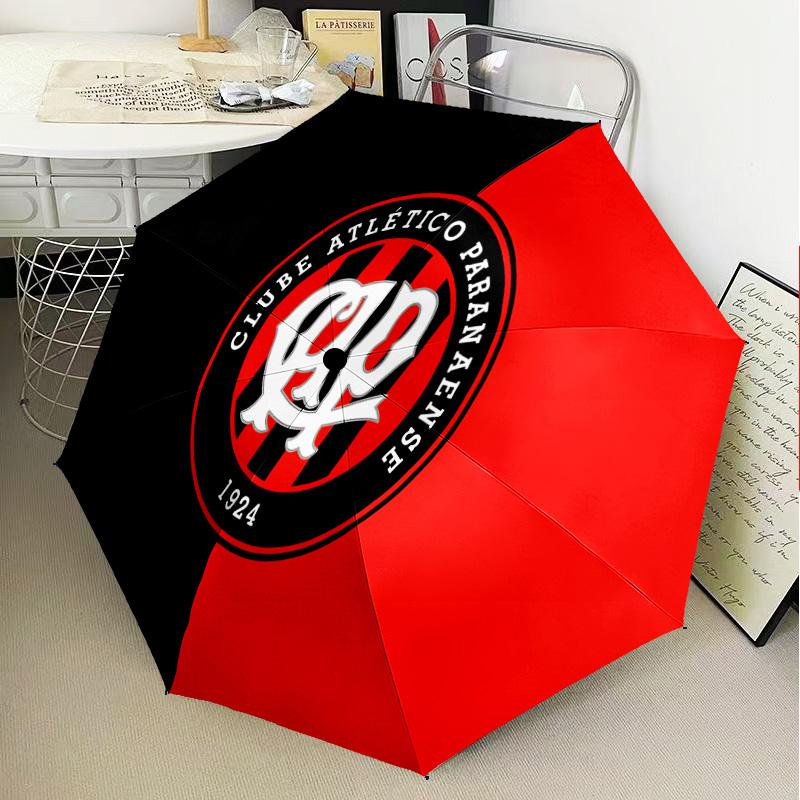 Atletico Paranaense Crest Automatic Folding Umbrella - 8-Rib Travel Umbrella with Auto Open/Close & Portable Gifts for holidays or birthdays