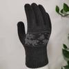 Men's Winter Snowflake Knit Cycling Gloves - Plush, Windproof, Warm, Korean Style, Thickened Split Finger Design