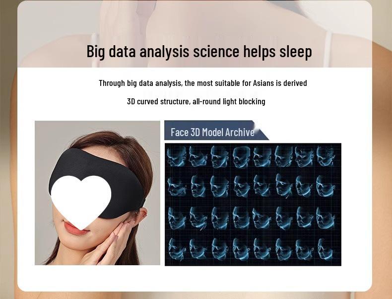 Nasal Wing Memory Foam Blackout Eye Mask for Sleep and Eye Fatigue Relief