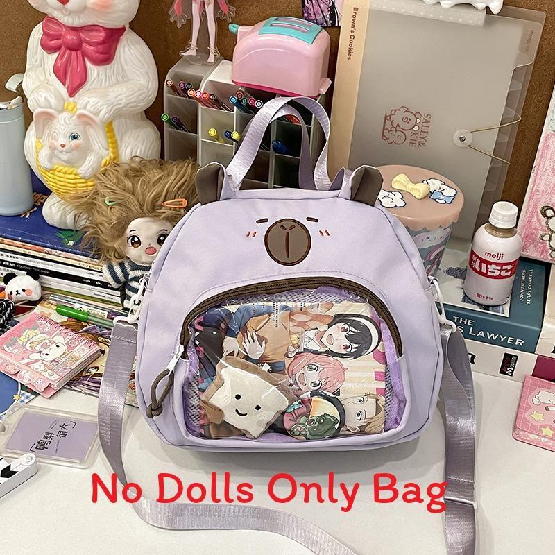 Transparent Cartoon Capybara Shoulder Bag Backpack Adjustable Strap Shoulder
