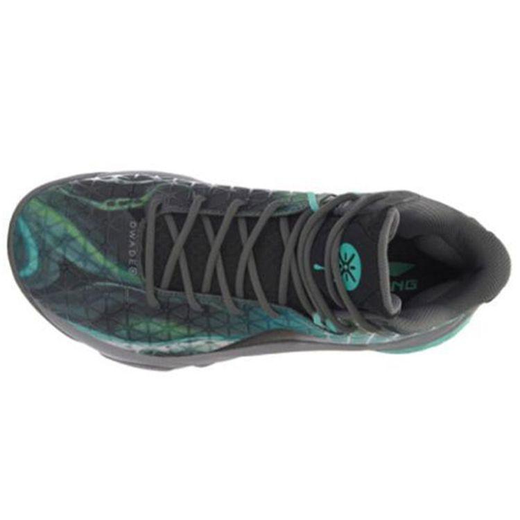 Li Ning Team Style 4 Wade Serie Stoßdämpfung Rutschfest Abriebfest Mid-Top Basketballschuhe Herren Basketballschuhe Grün ABAM011-3