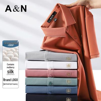 Antonio Men's Silk Blend Cool Breathable Polo Shirt