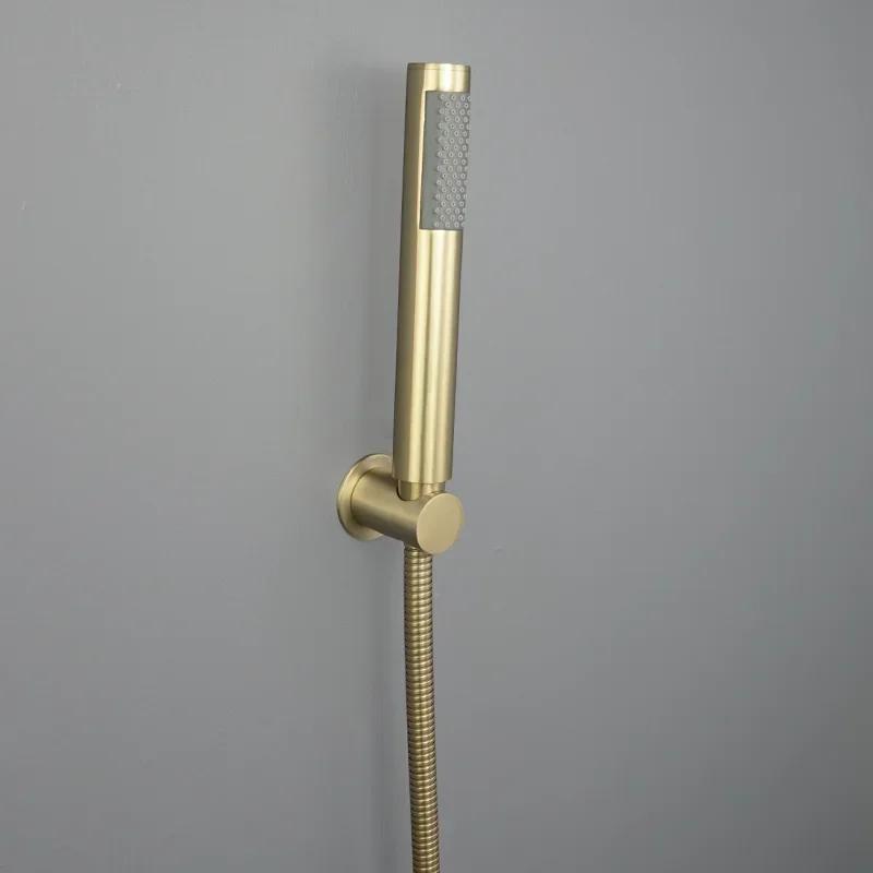 Stainless Steel Shower Brushed Gold Black Brushed Gray Handheld Head Bathroom Spray Tub