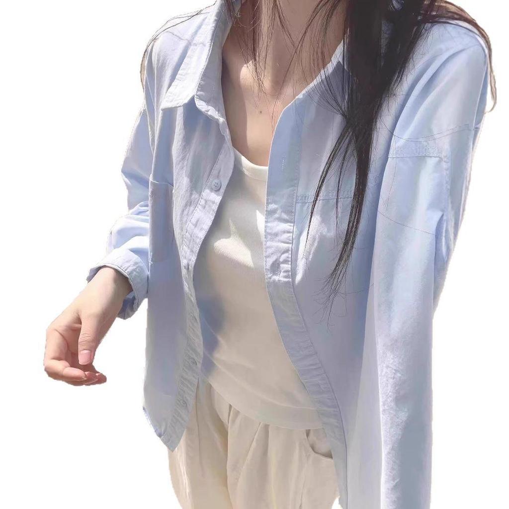 Damenbluse für kleine Frauen 2025 Blau Retro Langärmlig für Frühling & Herbst