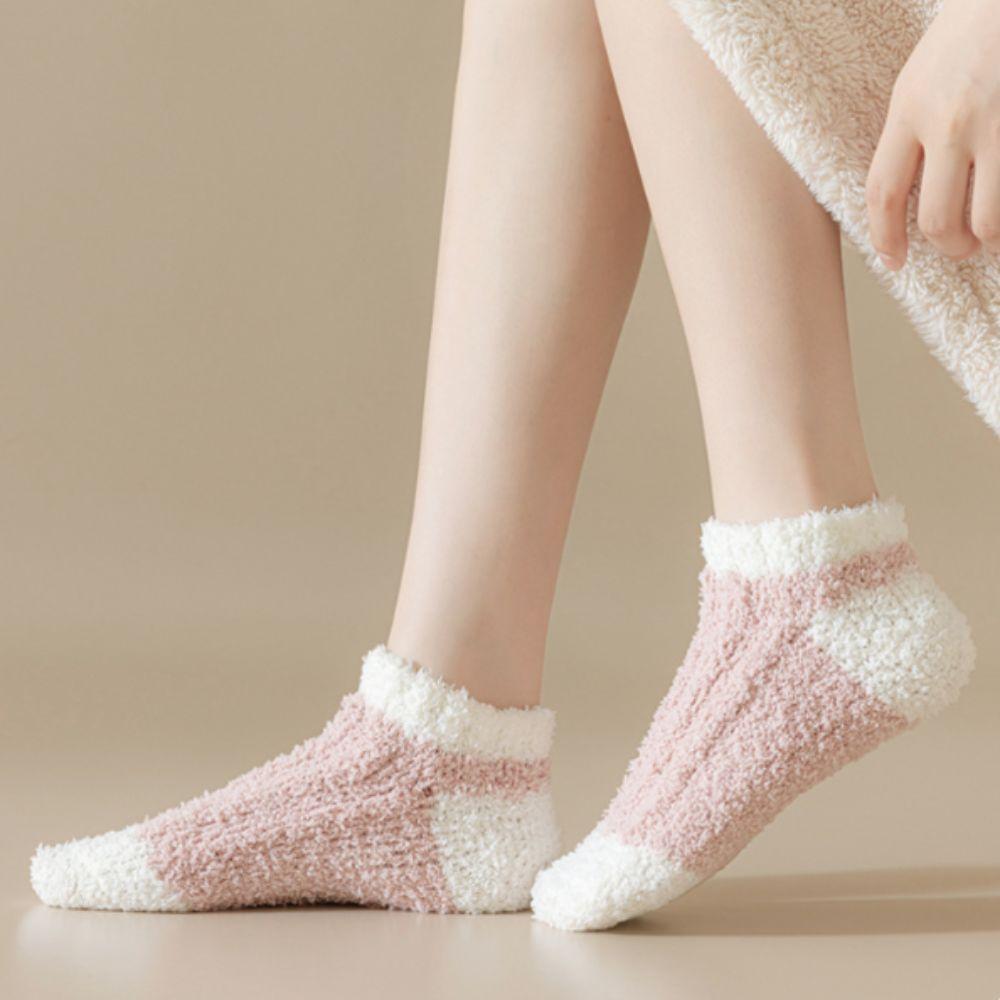 3 Paar Winter Boden Plüschsocken Verdickt Warm Bootssocken Damen Kreativ Korallenfleece Socken Winter