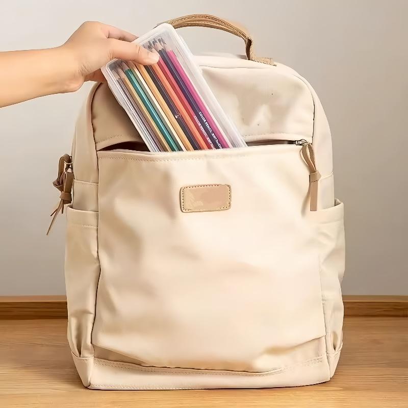 Large transparent PP plastic storage box, suitable for pens, pencils, markers - office and school handicraft and supplies storag