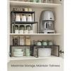 Spice Racks Set of 2 Metal Cabinet Shelf Organizers Countertop Organizers Shelf Risers Stackable Expandable Ink Black UKCS005B0